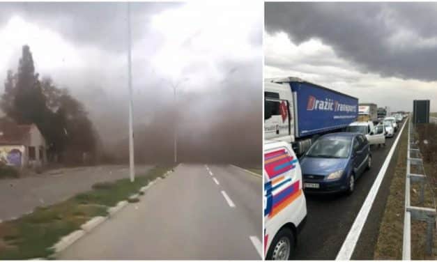 Затворен ауто-пут Нови Сад- Београд, снажан удар ветра направио колапс