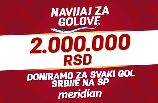 NAVIJAMO ZA “ORLOVE”, NAVIJAMO ZA GOLOVE: Meridian svaki pogodak Srbije nagrađuje sa 2 MILIONA DINARA!