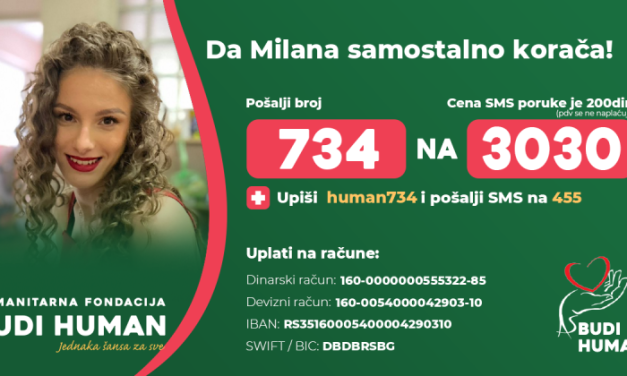 Milani treba pomoć, pošalji  734 na 3030