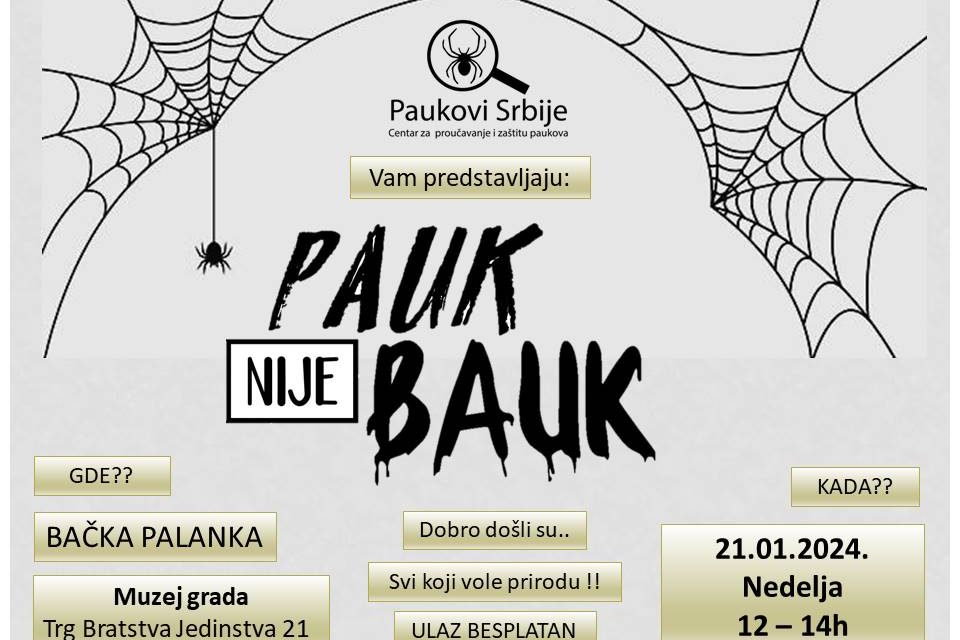 Predavanje “Pauk nije bauk” u muzeju grada