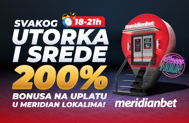 Deponuj, iskoristi HAPPY HOUR period i osvoji 200% VIŠE!